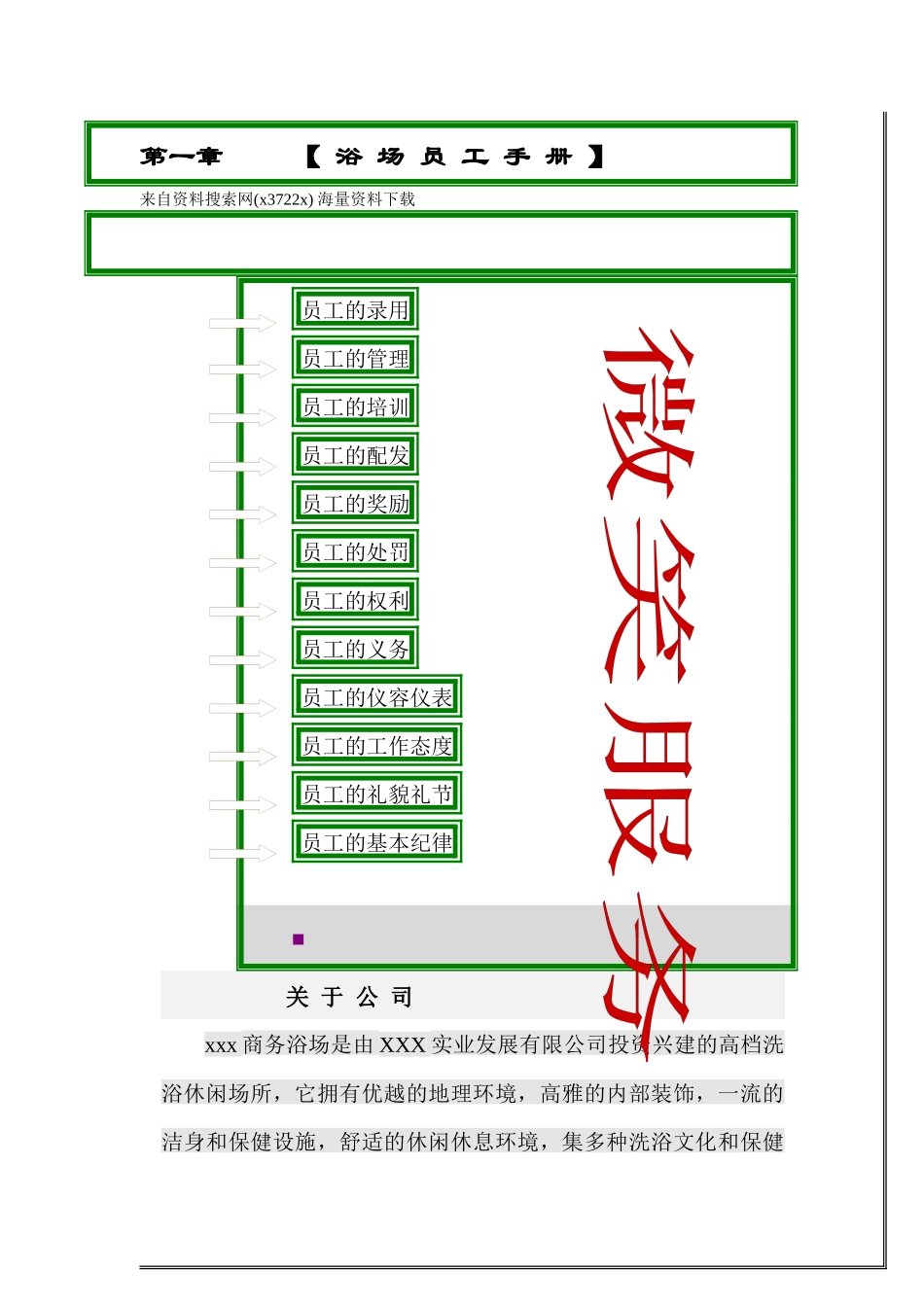 浴场员工手册_第1页