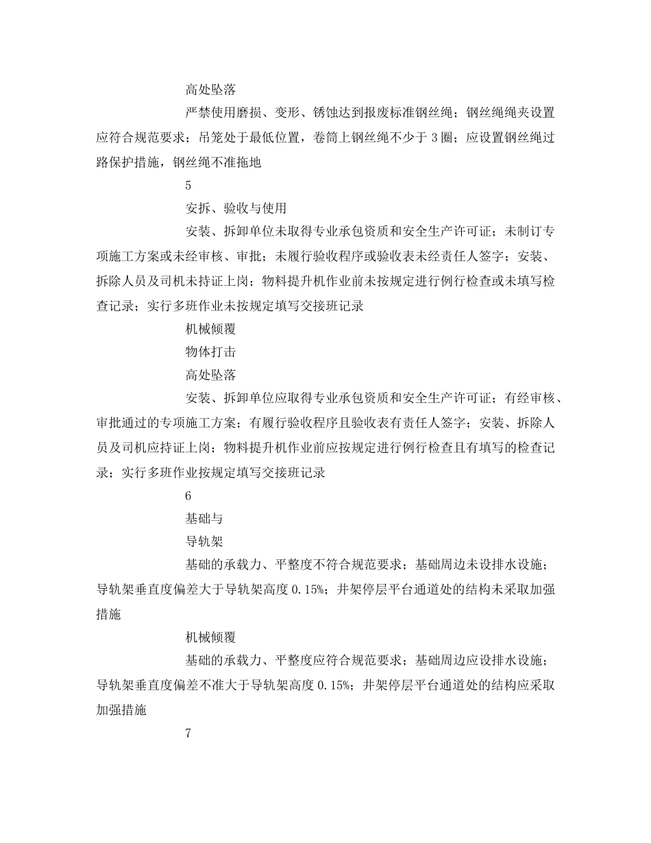 《安全管理文档》之物料提升机及指挥安全风险告知书 _第3页