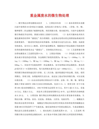 《安全环境-环保技术》之重金属废水的微生物处理 