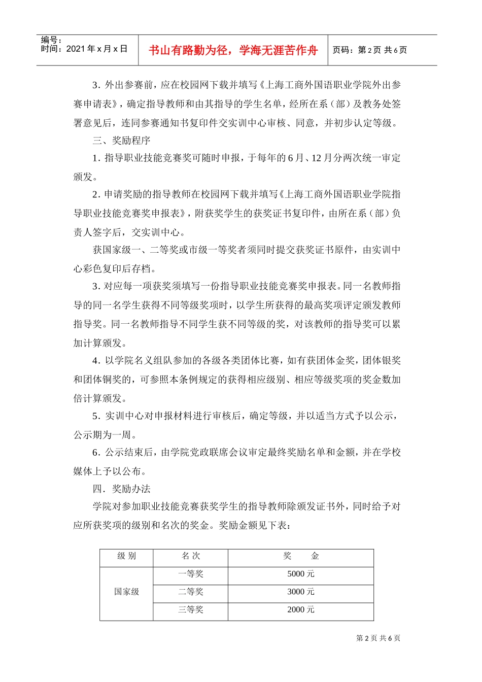 职业技能竞赛获奖奖励条例_第2页