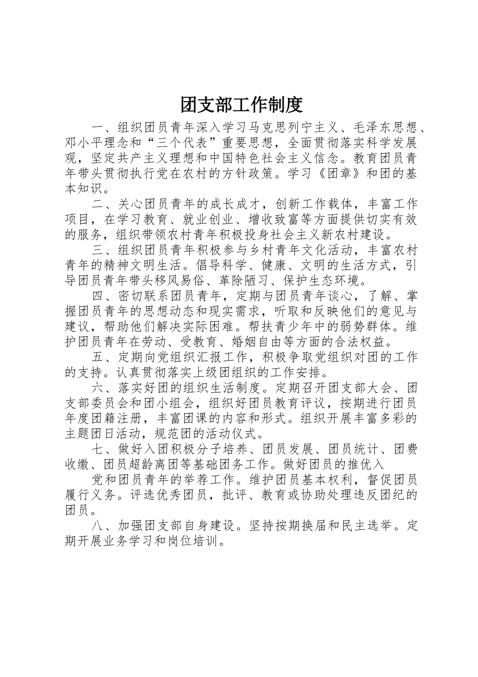 团支部工作规章制度细则_第1页