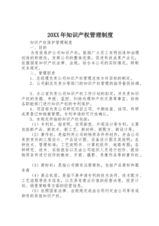 年知识产权管理规章制度细则