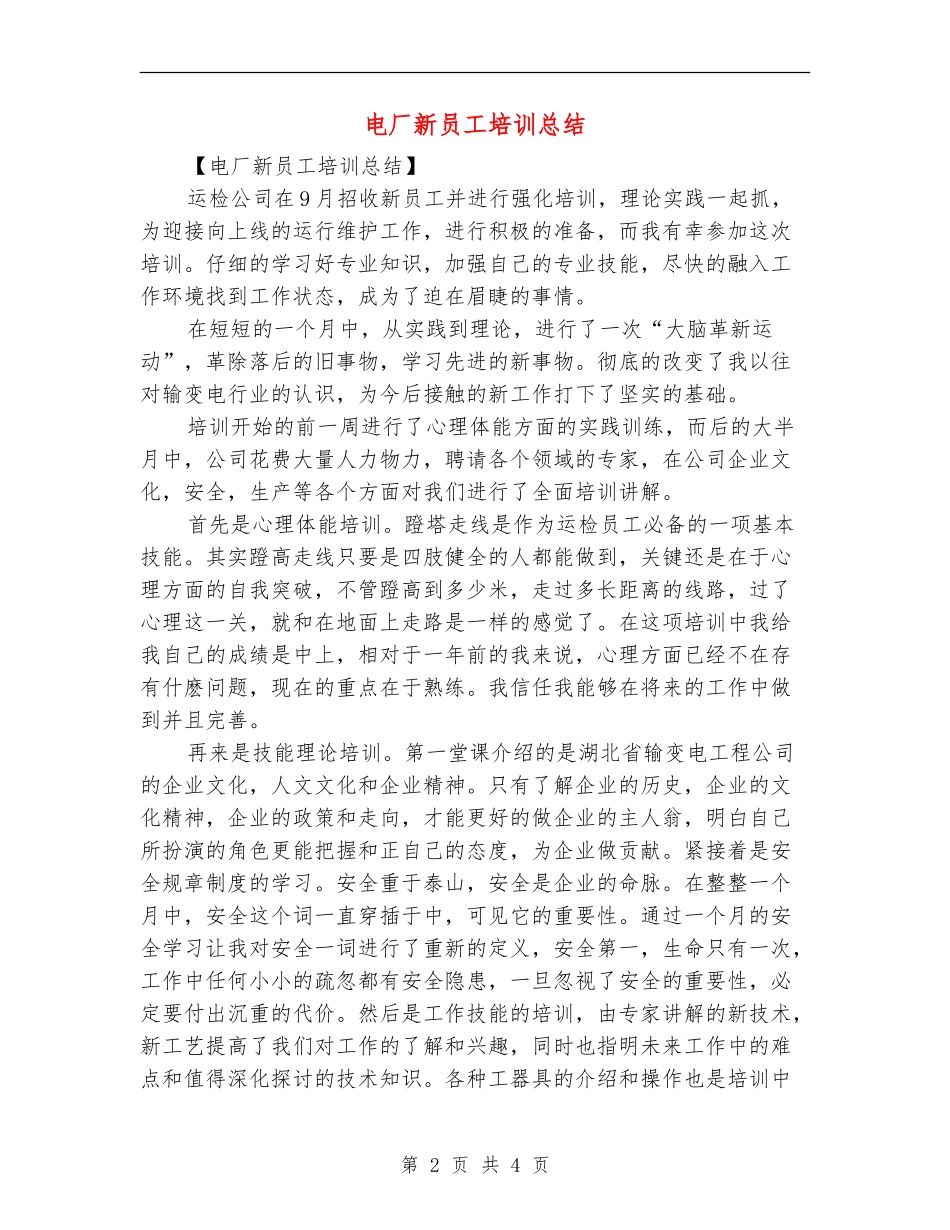 电厂新员工培训总结_第2页