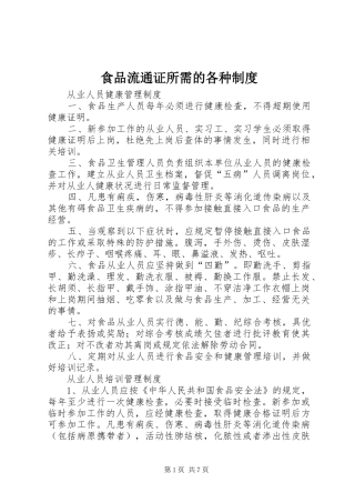 食品流通证所需的各种规章制度  (2)