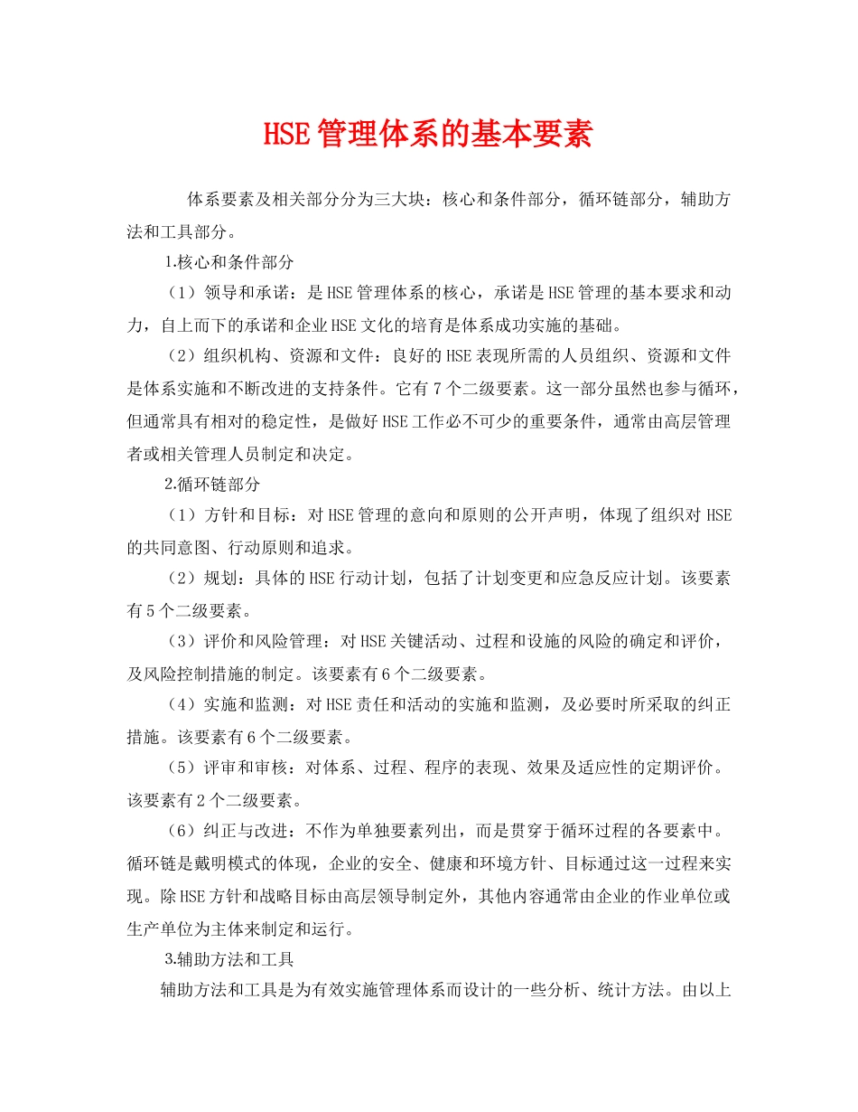《管理体系》之HSE管理体系的基本要素 _第1页