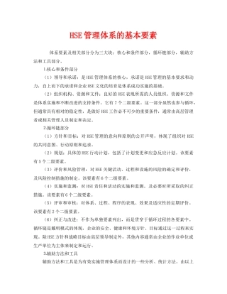 《管理体系》之HSE管理体系的基本要素 