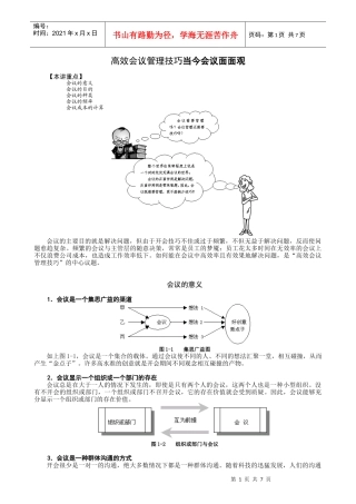 某高校MBA实战教程全集之会议管理学习课件