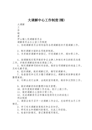 大调解中心工作规章制度细则(精)