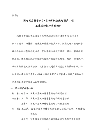 达标投产工作计划