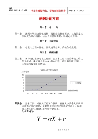 薪酬管理分配方案