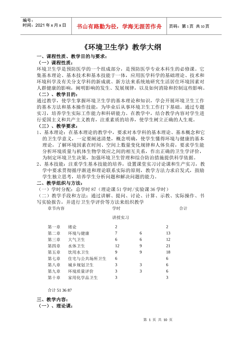重庆医科大学考研卫生综合环境卫生学_第1页