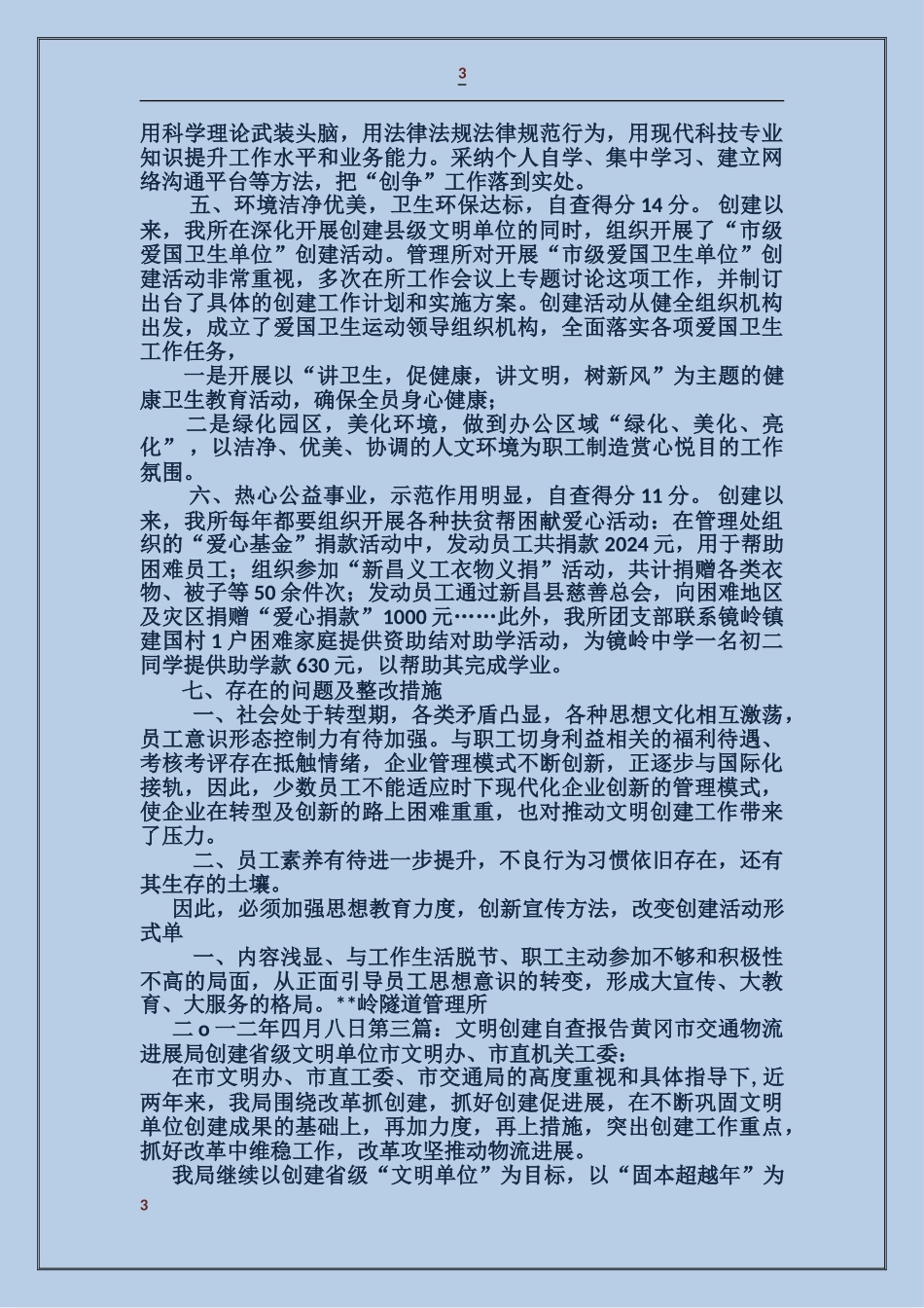 国税分局文明创建自查报告_第3页