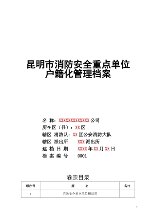 某某市消防安全重点单位户籍化管理档案