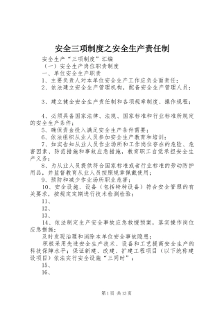 安全三项规章制度细则之安全生产责任制
