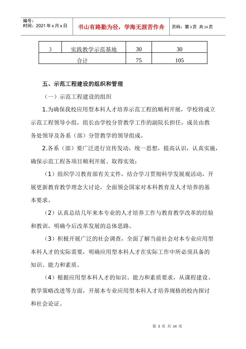百色学院应用型人才培养示范工程建设方案_第3页