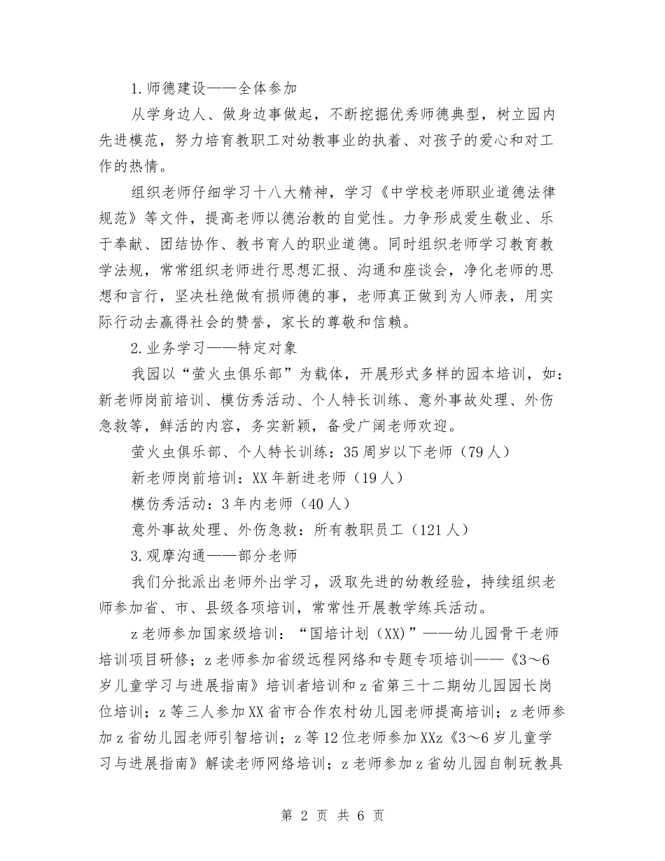 2024年幼儿园教师培训工作总结与2024年幼儿园教师培训心得体会范文汇编_第2页