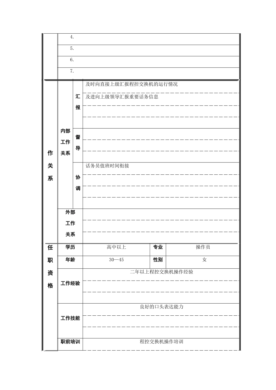 江动股份-话务员职位说明书_第2页