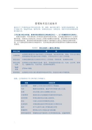 管理秘书及行政秘书岗位说明书