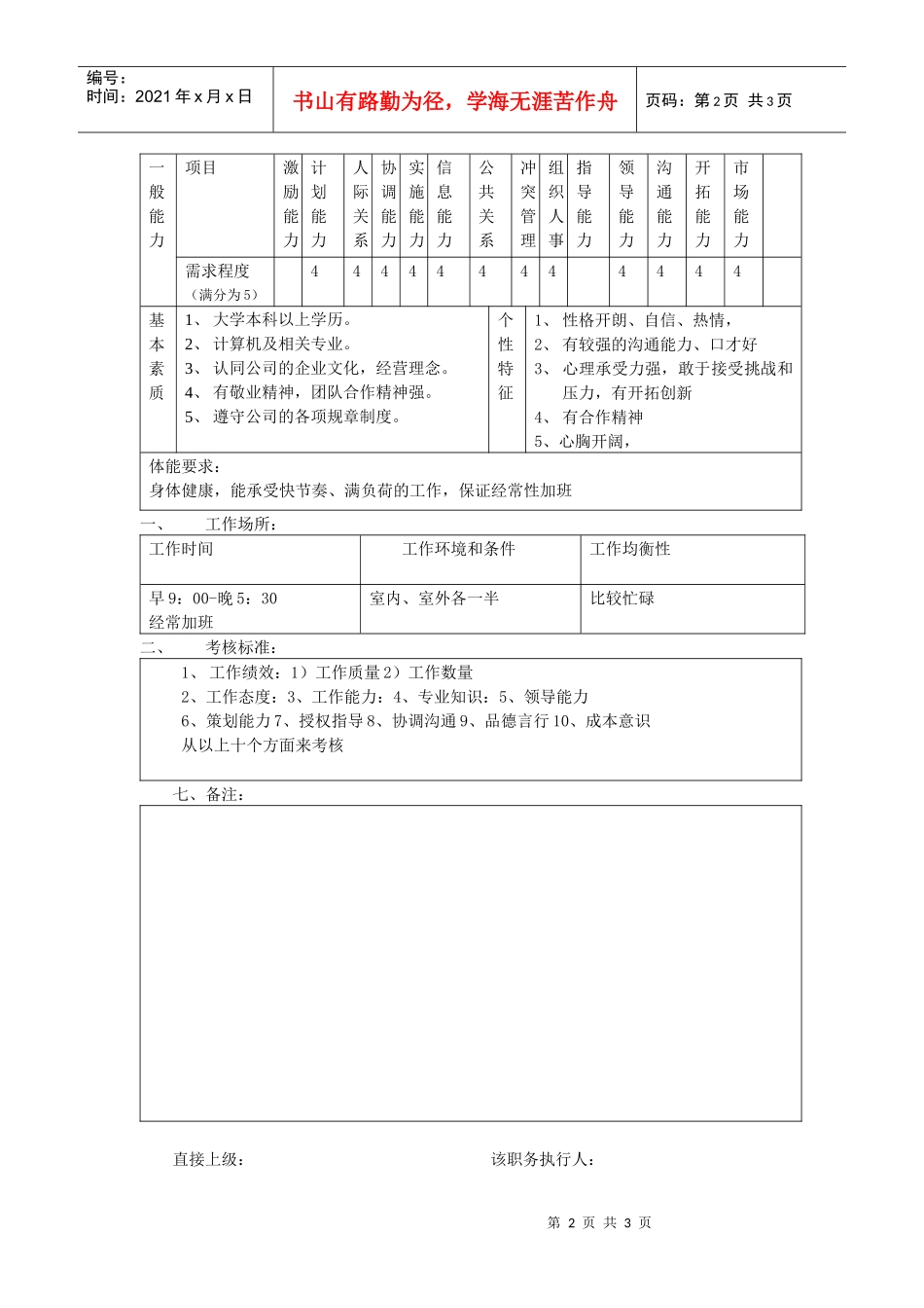 消费品部经理职务说明书_第2页
