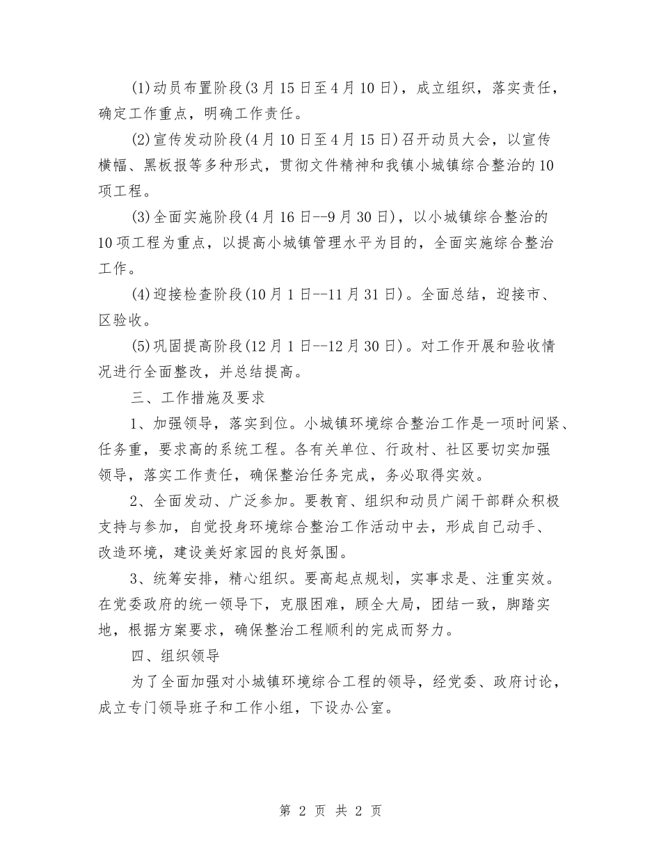 小城镇环境整治工作方案_第2页