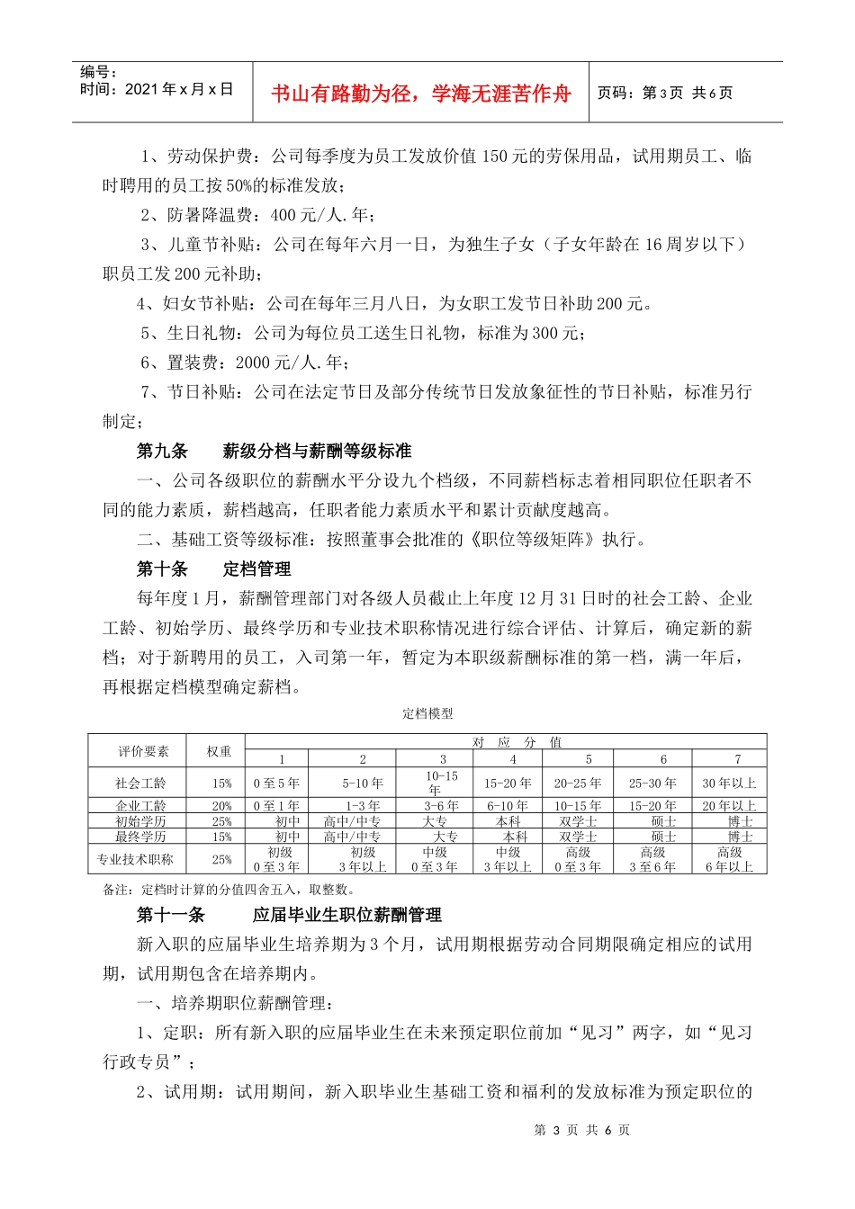 成都龙恒置地房地产开发公司薪酬福利制度_第3页
