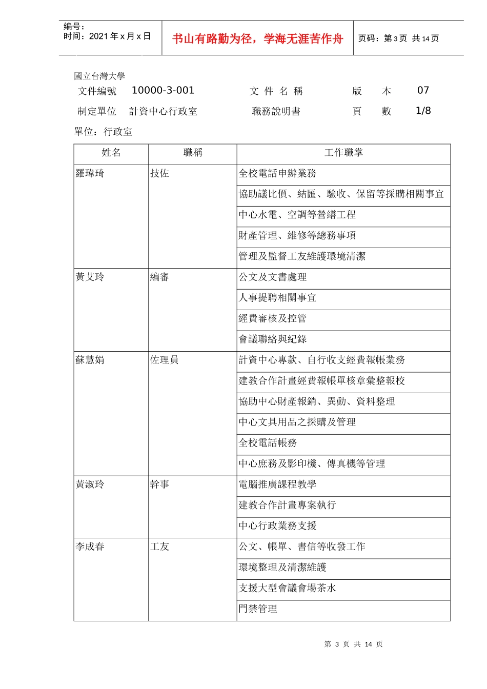 某律师事务所------岗位责任制度_第3页