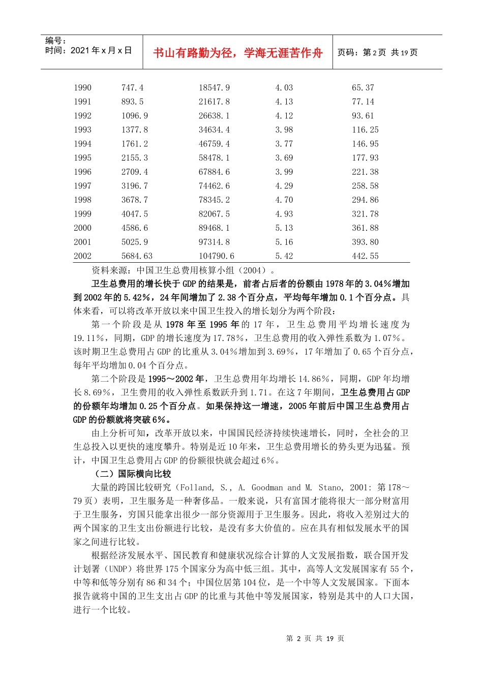 改革开放以来中国卫生投入及其绩效分析_第2页