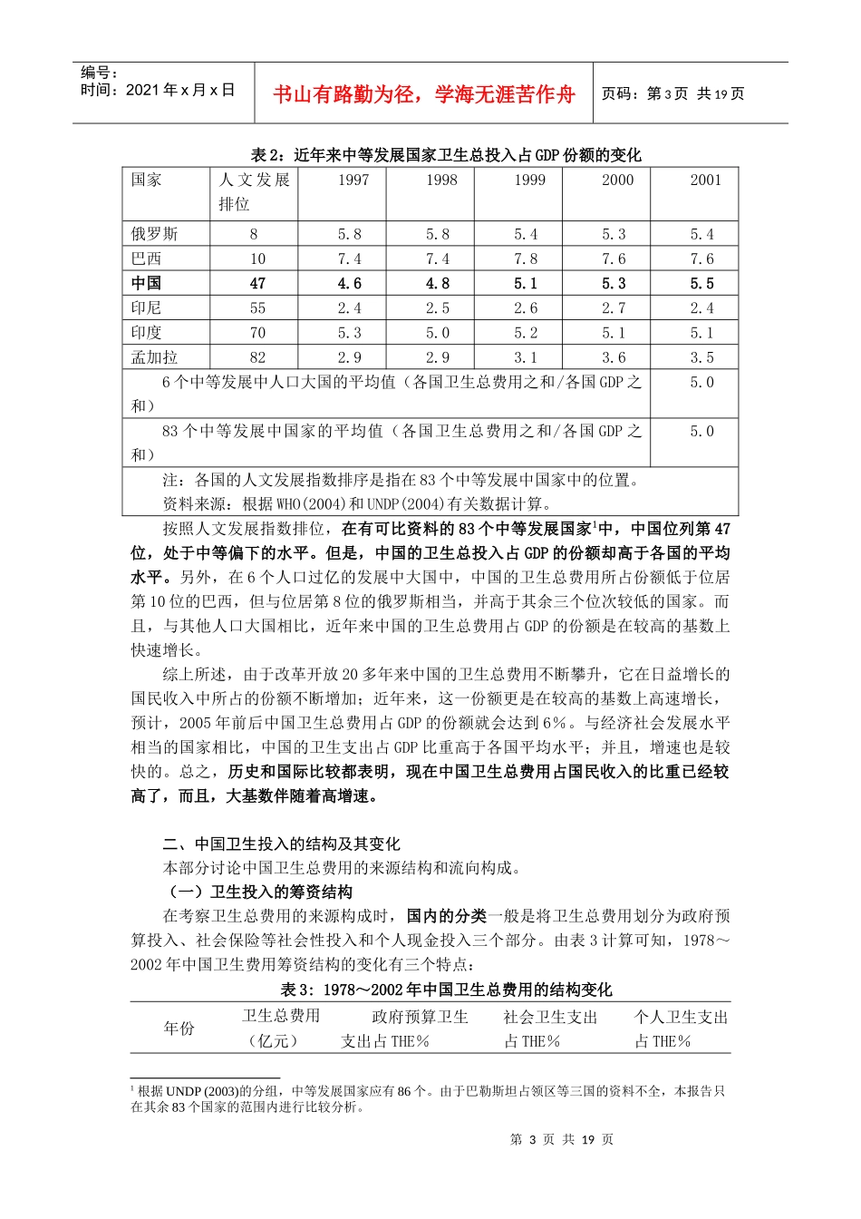 改革开放以来中国卫生投入及其绩效分析_第3页