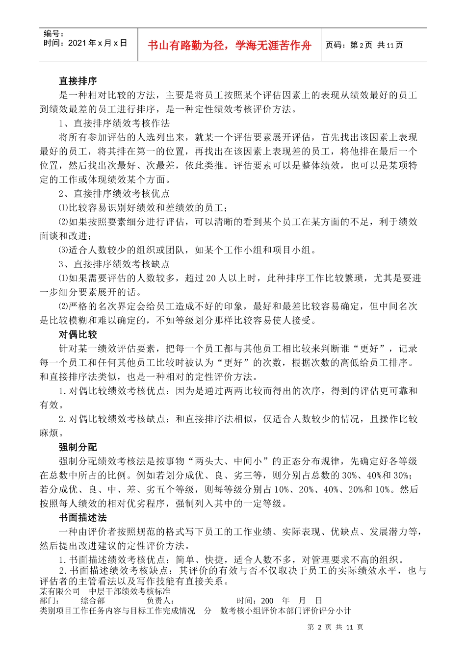 适合于各企业的绩效考核细则_第2页