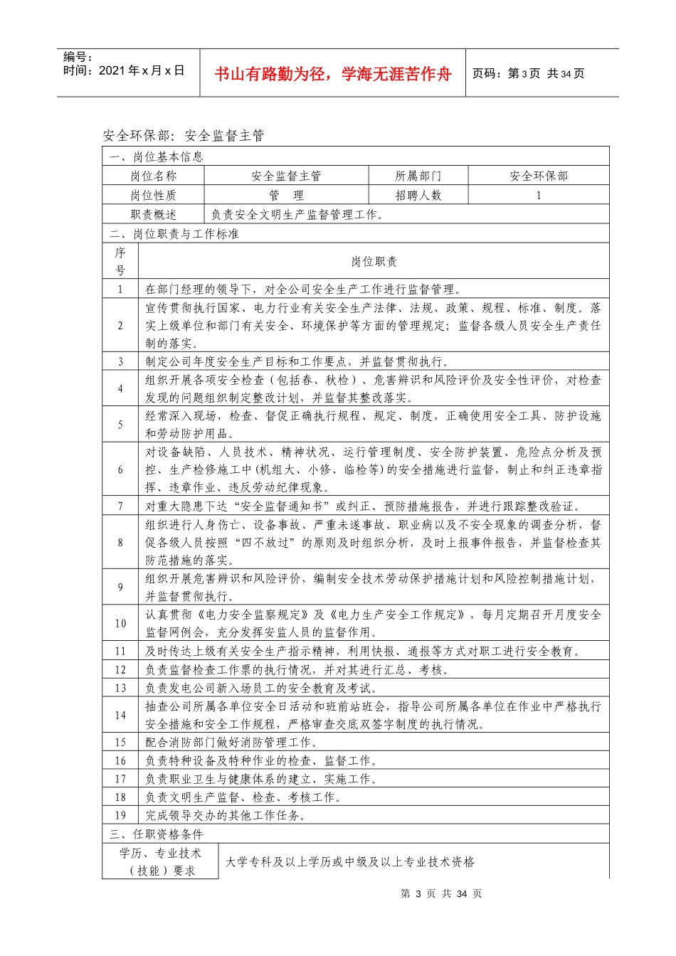 附件二岗位说明书_第3页