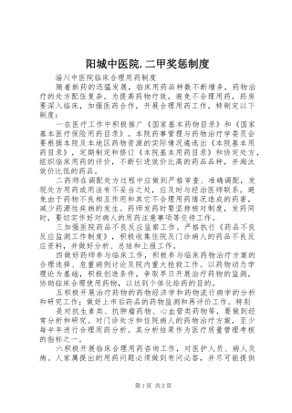 阳城中医院.二甲奖惩规章制度 