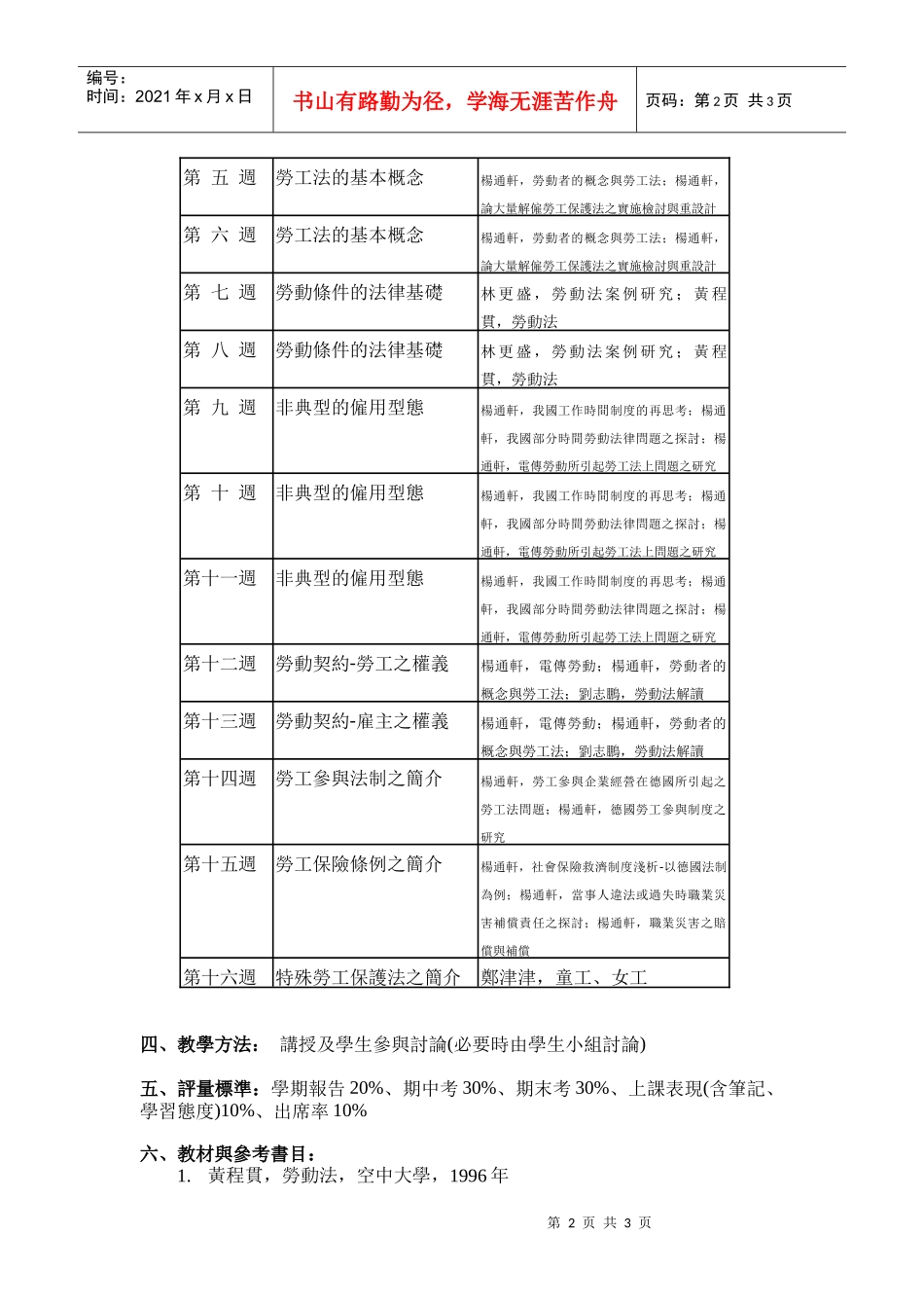 科目名称劳动法概论_第2页