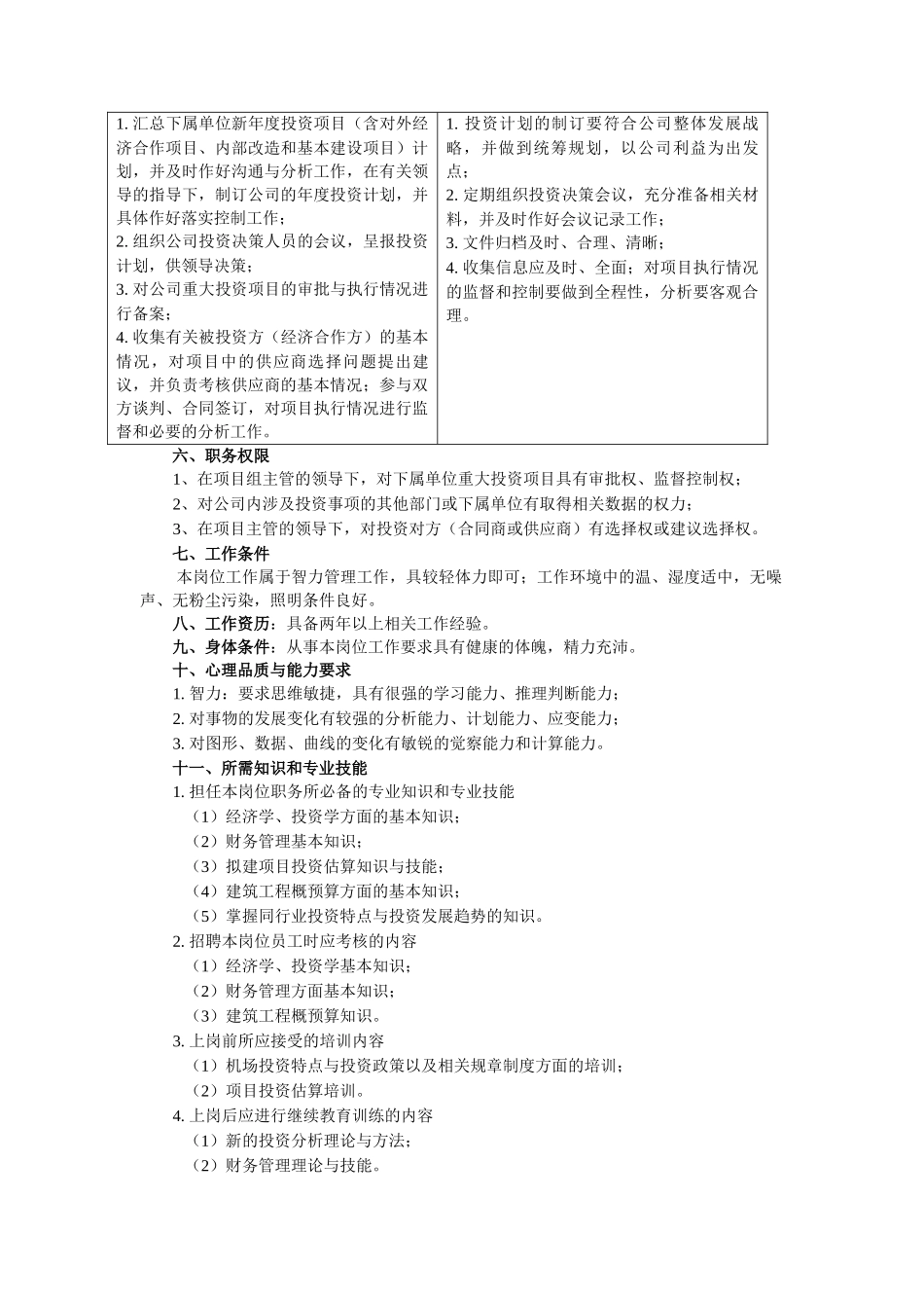 投资分析助理员工作说明书（DOC 3页）_第2页