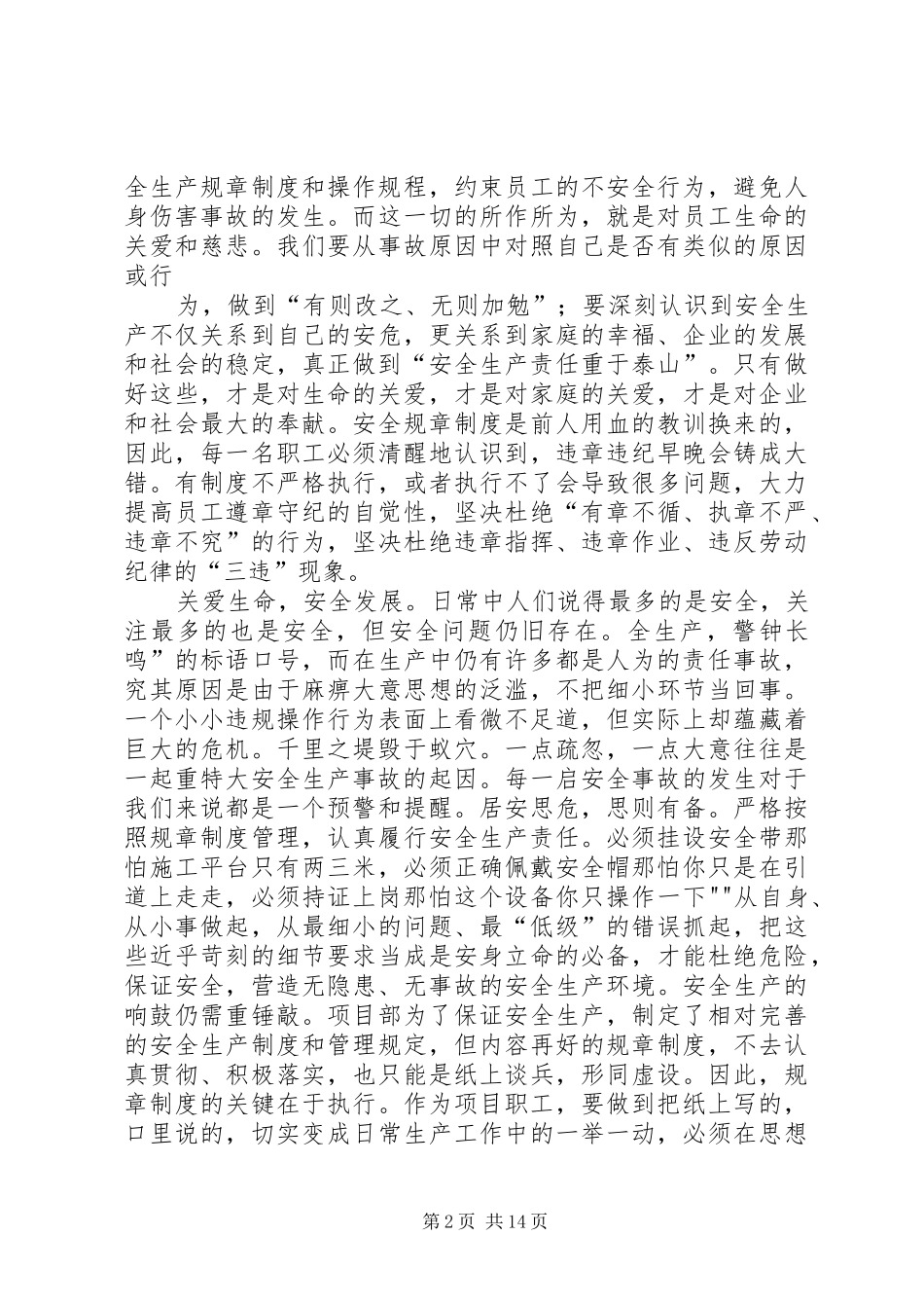 关爱生命,安全发展(安全月总结)_第2页