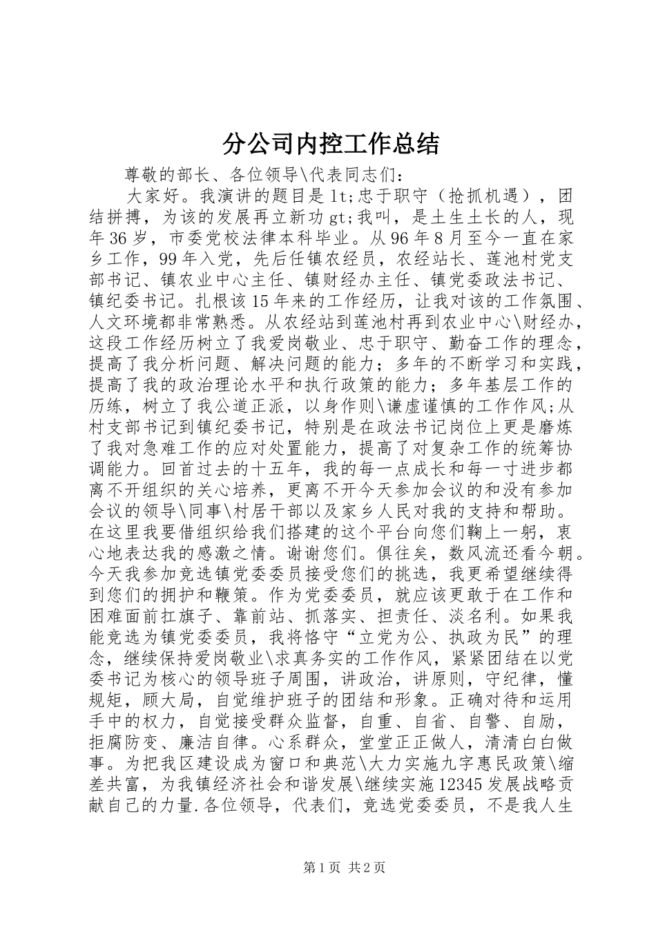 分公司内控工作总结_第1页