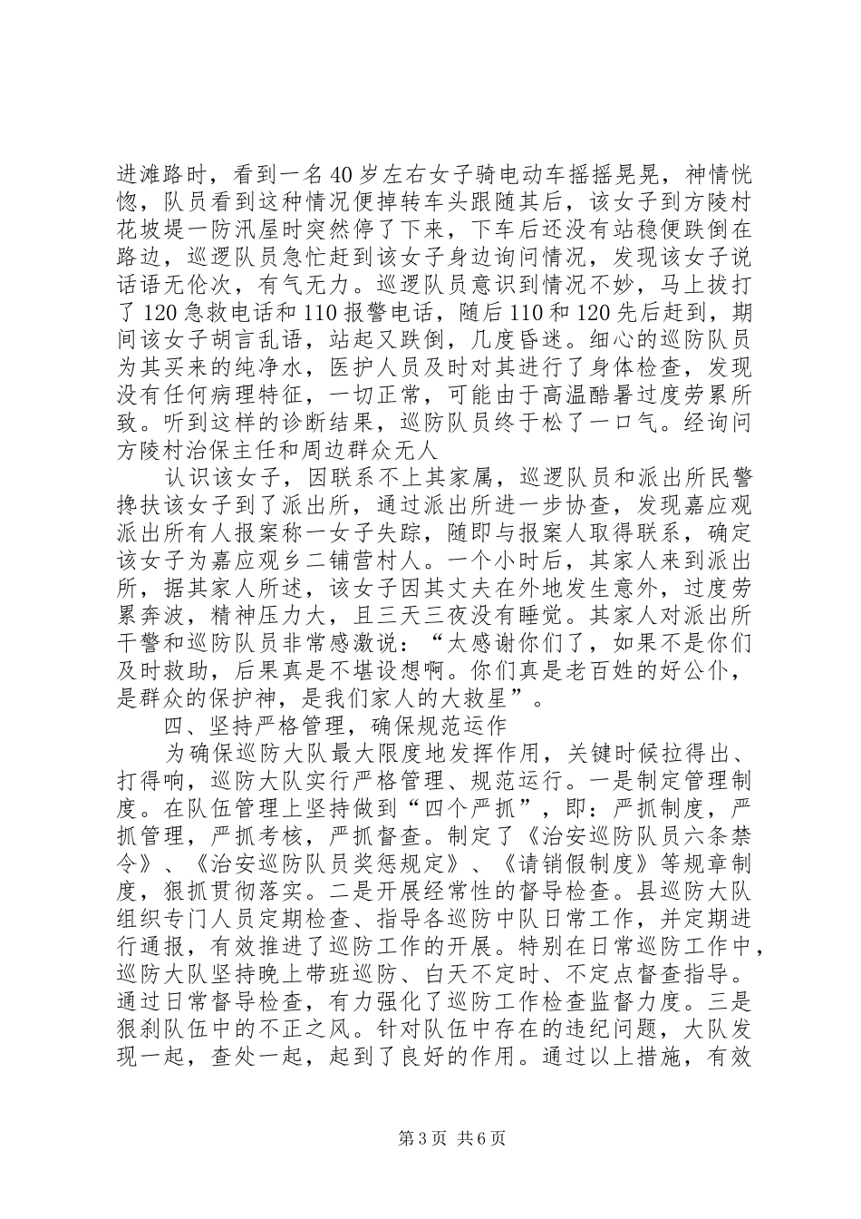 关于治安巡防中队年终工作总结范文_第3页