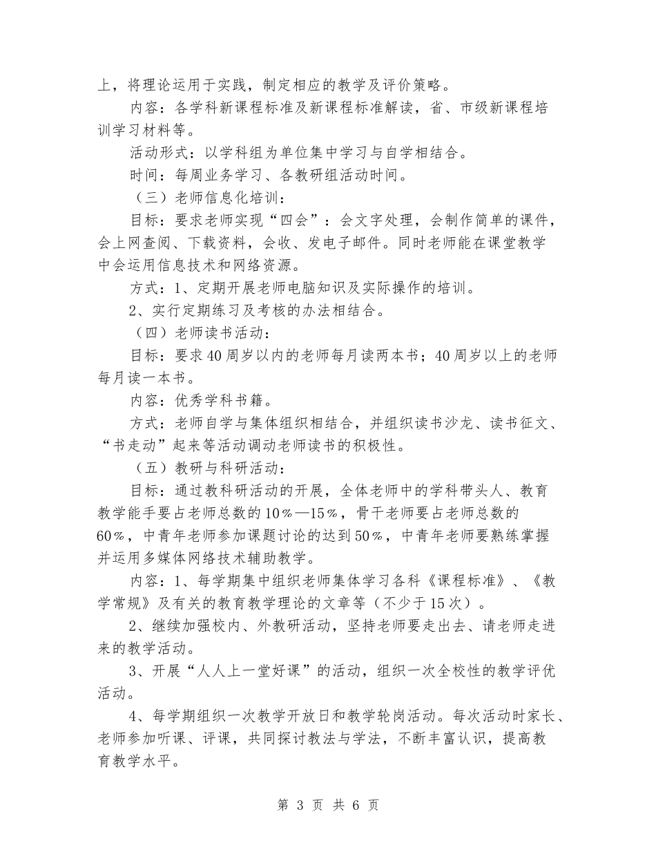 小学教师培训方案_第3页