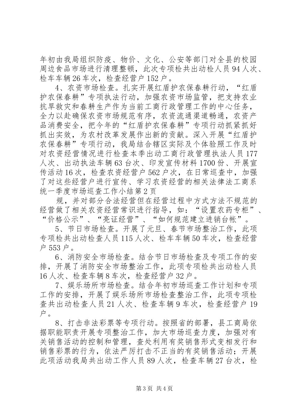 工商系统一季度市场巡查工作小结_第3页