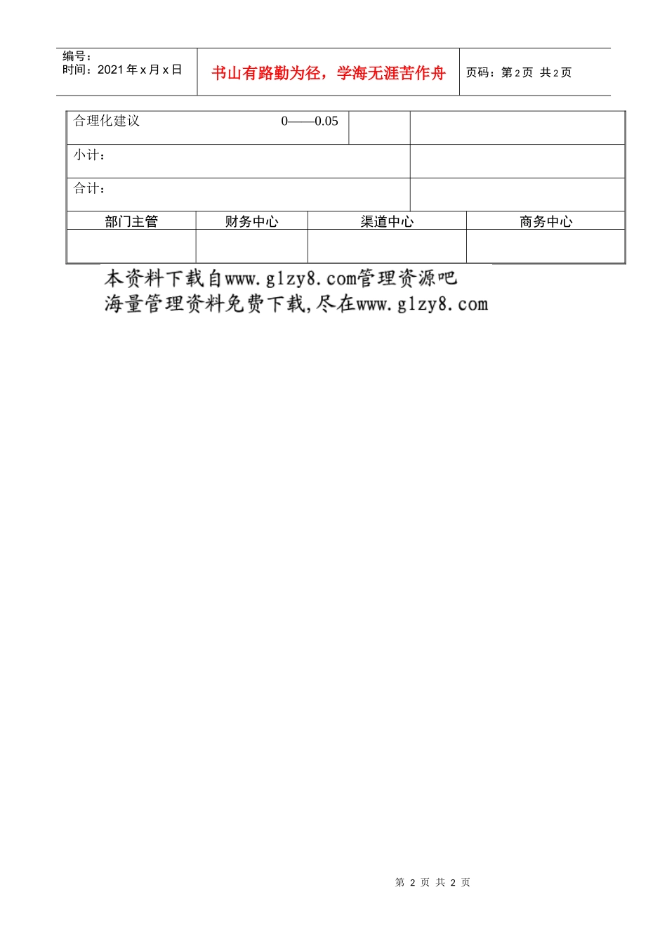 行政中心后勤运输管理员考核表_第2页