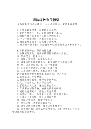 消防疏散宣传标语大全