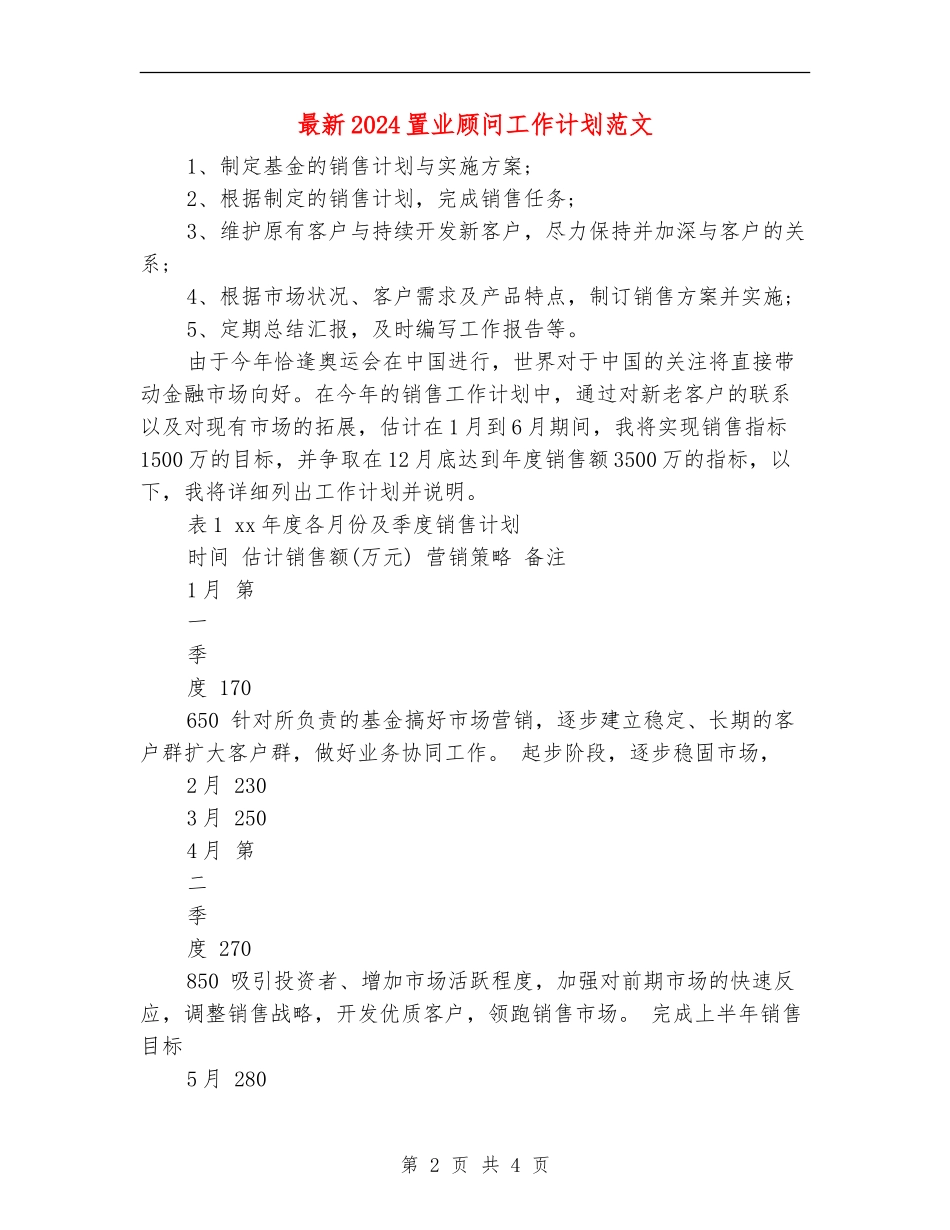 最新2024置业顾问工作计划范文_第2页
