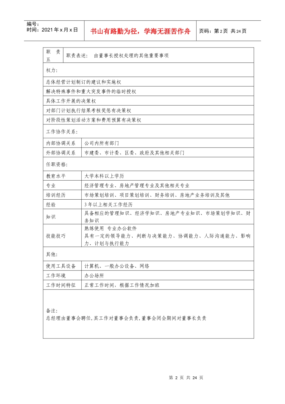 房地产企业各部门岗位描述_第2页