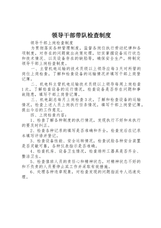 领导干部带队检查规章制度细则