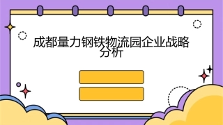 成都量力钢铁物流园企业战略分析课件