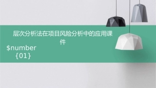 层次分析法在项目风险分析中的应用课件
