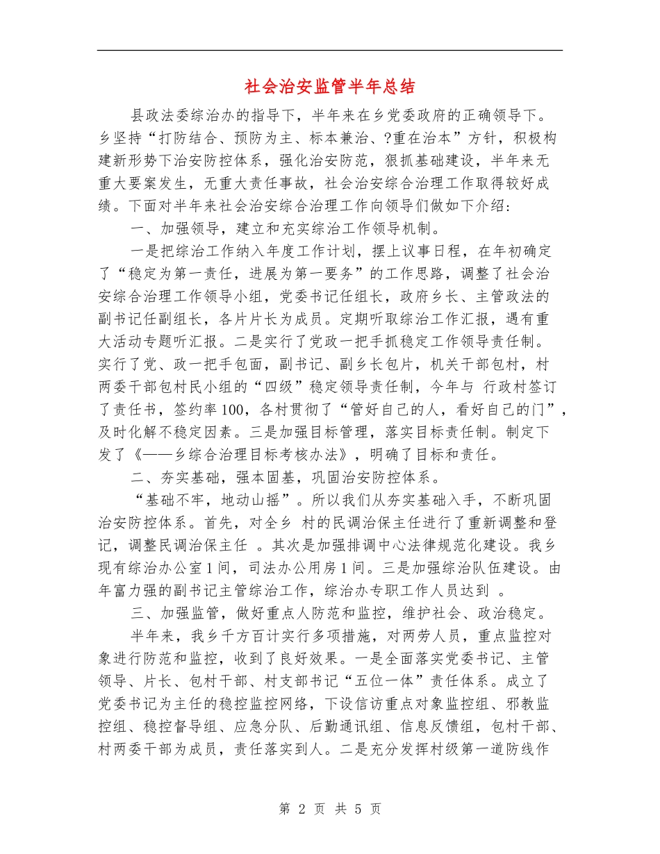 社会治安监管半年总结_第2页