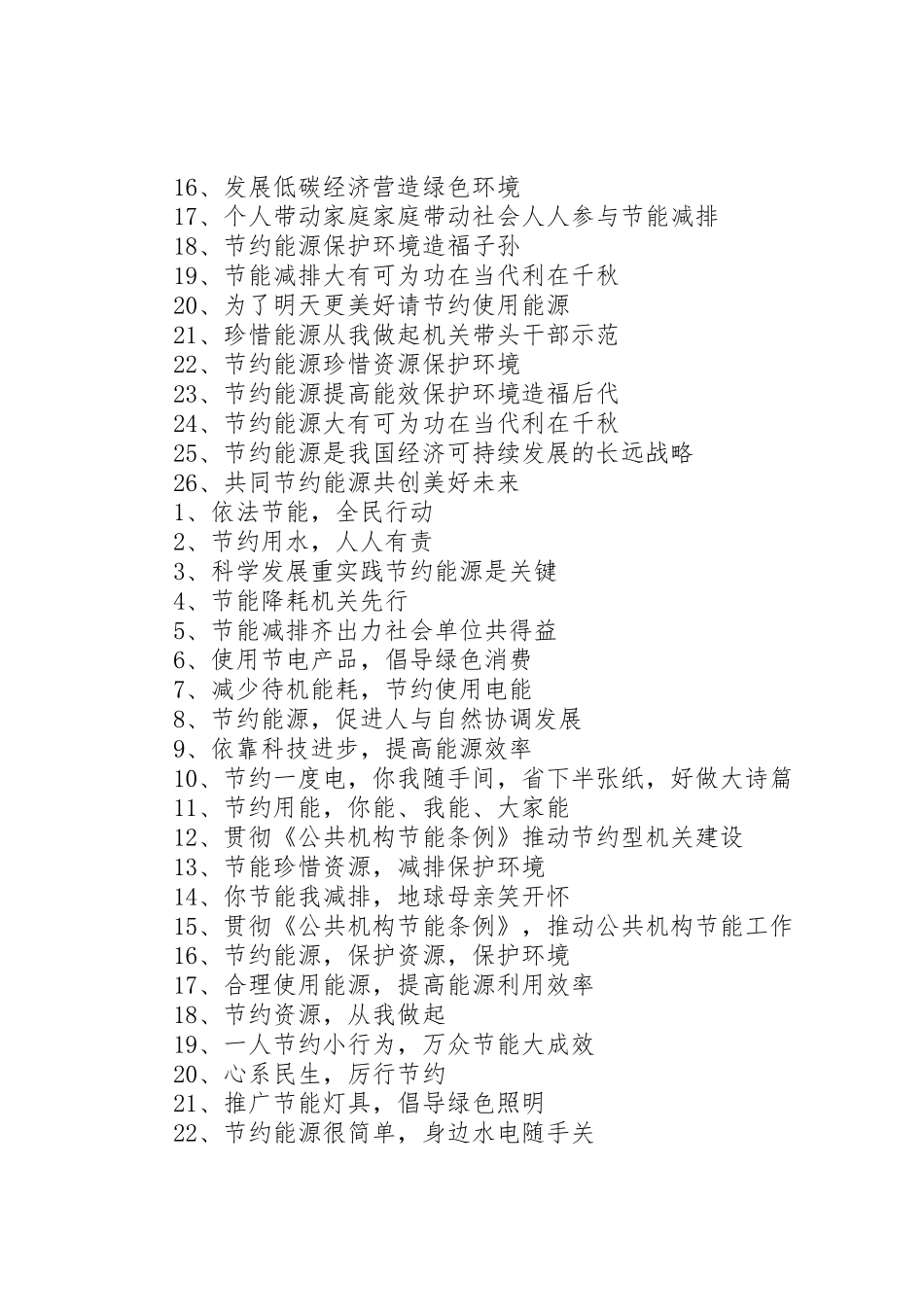 公共机构节能标语集锦_第2页