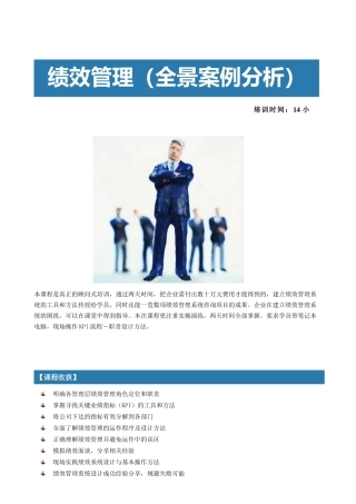 绩效管理（全景案例分析）