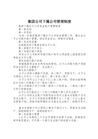 集团公司下属公司管理规章制度细则