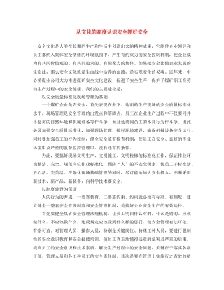 《安全文化》之从文化的高度认识安全抓好安全 